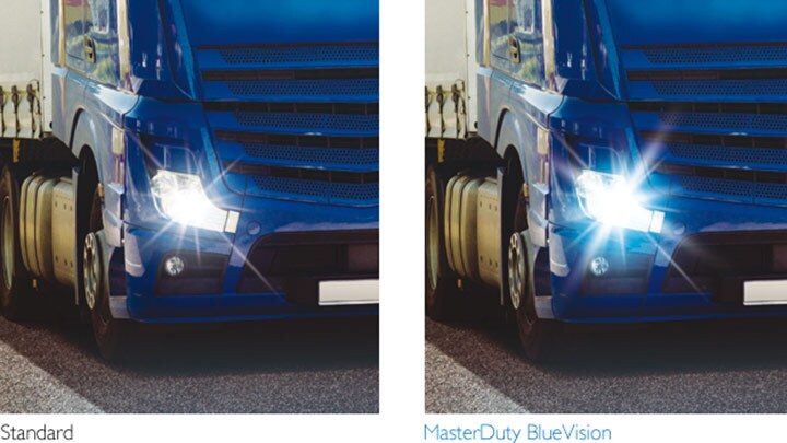 masterduty blue vision 與標準燈具的光輸入比較
