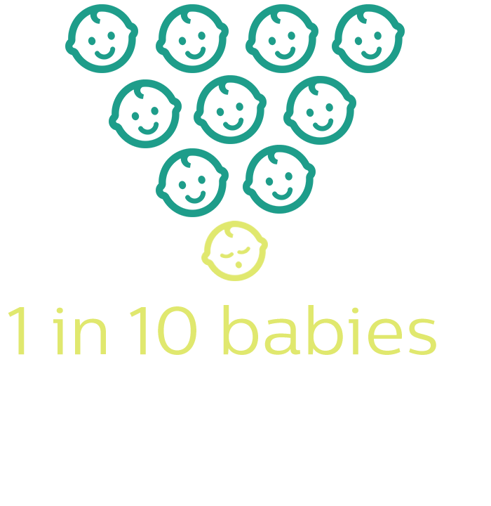 one in ten babies