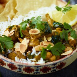 Creamy chicken korma with coconut rice