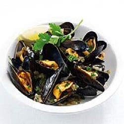 Mussels with salsa verde