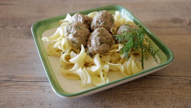 Swedish meatballs in dill cream sauce