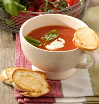 Classic Tomato Soup with Garlic Bread
